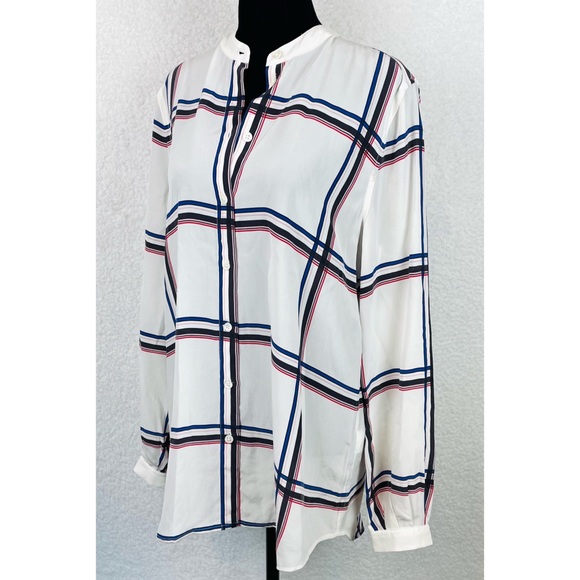 EQUIPMENT • Henri Plaid Silk Long Sleeve Button-Down Shirt, XS - Picture 8 of 13